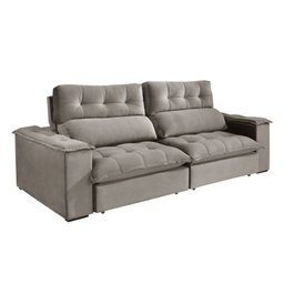 Sofá Retrátil e Reclinável Molas Ensacadas 5 Lugares Madri Evidence Suede Capuccino - 3