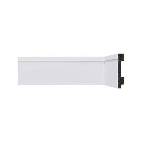 Rodape de Poliestireno 7cm Branco B74 Massa Escura Frisado - Santa Luzia