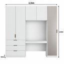 Ver imagem 3 de Guarda Roupa Modular 5 Portas com Mesa e Espelho Altezza Clean Belmax:Freijó
