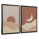 Ver imagem 2 de Quadro Decorativo 2 Telas Sol e Lua Diversos Tamanhos