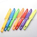 Ver imagem 1 de Kit 4 Facas Escolha Sua Cor Aço Inox Afiada com Bainha Capa Protetora Cozinha Pesca Camping Faquinha