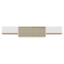 Ver imagem 1 de Kit 3 Armários de Cozinha Aéreos 4 Portas Veneza Multimóveis Mp2152 Branco/dourado