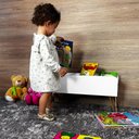 Ver imagem 5 de Estante Porta Livros Infantil Revisteiro de Chão Read - Dourado/branco