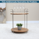 Ver imagem 5 de Barzinho Lógica Nacional Móveis 66cm (alt) Prateleiras em Lâmina Mdf Cinamomo Base Metal