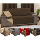 Ver imagem 1 de Capa sofá impermeavel ultrassonico tamanho padrão 2 lugares 1,1m marrom e caqui