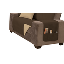 Ver imagem 3 de Capa sofá impermeavel ultrassonico tamanho padrão 2 lugares 1,1m marrom e caqui