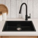 Ver imagem 1 de Cuba de Quartzo 750x450x210mm Preta com Sifao e Valvula (R)