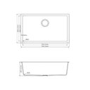 Ver imagem 3 de Cuba de Quartzo 750x450x210mm Preta com Sifao e Valvula (R)