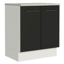 Ver imagem 1 de Balcão de Cozinha Agata 70cm 2 Portas Branco Preto