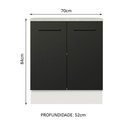 Ver imagem 2 de Balcão de Cozinha Agata 70cm 2 Portas Branco Preto
