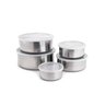 Jogo Conjunto de Tigelas Bowl Potes com Tampa Aço Inox 5 Pçs - 4