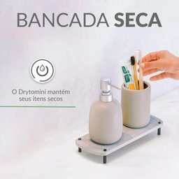 Bandeja Decorativa Banheiro Lavabo Cozinha Organizadora de Diatomita Drytomini - 7
