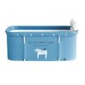Banheira Ofurô Dobrável Portátil Retangular PVC Com Encosto Inflável Azul Claro VG+ - 3