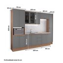 Ver imagem 3 de Cozinha Milla Connect 14 Portas 3 Gavetas MDP e MDF 310cm Nogal com Cinza Titânio Móveis Carraro