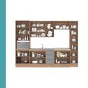 Ver imagem 5 de Cozinha Milla Connect 14 Portas 3 Gavetas MDP e MDF 310cm Nogal com Cinza Titânio Móveis Carraro