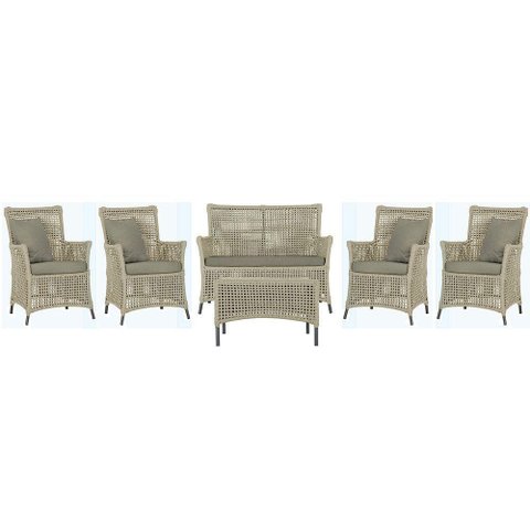 Jogo Sofá 4 Poltronas e Mesa Igapó Preta E8 Trama Original Rami