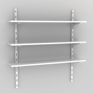 Kit 3 Prateleiras 90x25 + 4 Trilhos e 6 Suportes em Aço Branco Brasforma K3mb90x25x1.5uv