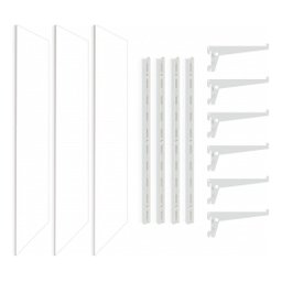 Kit 3 Prateleiras 90x25 + 4 Trilhos e 6 Suportes em Aço Branco Brasforma K3mb90x25x1.5uv - 2