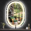 Ver imagem 1 de Espelho Jateado Oval Iluminado com Led Quente - 70x120cm Woodglass Oval Jato Quente