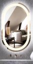 Ver mais imagens de Espelho Jateado Oval Iluminado com Led Quente - 70x120cm Woodglass Oval Jato Quente