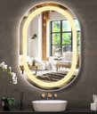 Ver imagem 4 de Espelho Jateado Oval Iluminado com Led Quente - 70x120cm Woodglass Oval Jato Quente