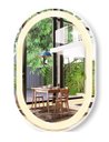 Ver imagem 3 de Espelho Jateado Oval Iluminado com Led Quente - 70x120cm Woodglass Oval Jato Quente