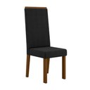 Ver imagem 3 de Sala de Jantar Mesa Redonda Livia Piccola 900 com Vidro e 4 Cadeiras Livia – Madeira/mdf, Tecido