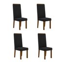 Ver imagem 5 de Sala de Jantar Mesa Redonda Livia Piccola 900 com Vidro e 4 Cadeiras Livia – Madeira/mdf, Tecido