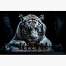 Quadro Decorativo 1 Tela Animais Tigre de Bengala Jogando Xadrez Diversos Tamanhos - 2