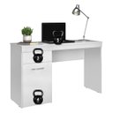 Ver imagem 3 de Escrivaninha Bancada Mesa Star com Porta Branco Home Office Escritório