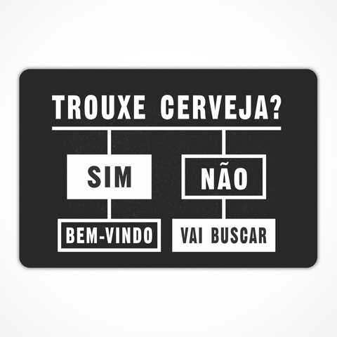 Tapete Capacho Estampado - 40cm X 60cm:trouxe Cerveja? Sim Bem-vindo Não Vai Buscar