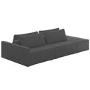 Ver imagem 1 de Sofá Ilha Modular com Puff para Sala Living 232cm Georgia K04 Veludo Cinza Escuro - Mpozenato