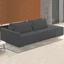Ver imagem 2 de Sofá Ilha Modular com Puff para Sala Living 232cm Georgia K04 Veludo Cinza Escuro - Mpozenato