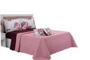 Ver imagem 4 de Kit 6 Pçs Cobre Leito Colcha e Lençol Casal Queen Provence: Amapola Vinho