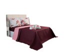 Ver imagem 2 de Kit 6 Pçs Cobre Leito Colcha e Lençol Casal Queen Provence: Amapola Vinho