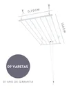 Ver imagem 2 de Varal De Teto Tradicional 150cm x 09 Varetas - Em Alumínio Branco