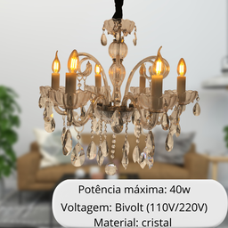 Luminária Luminária Cristal K9 Casa Entrada Chique Estilo - 7