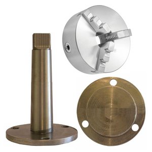 Placa para Torno 3 Castanhas - Med. 100mm-4 + Flange Cm4