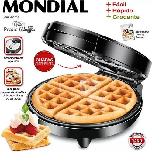 Maquina de Waffle Grill Pratic Mondial 1200w Gw-01 (110v) - 3