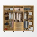 Ver imagem 5 de Roupeiro Belgica Reflecta 6 Portas 3 Gavetas Cabideiro Nichos Organizador Casal - Cinamomo/off-white