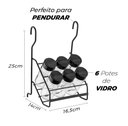 Ver imagem 3 de Porta Temperos 6 Potes com Suporte de Pendurar Cozinha Preto