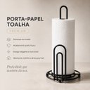 Ver imagem 4 de Suporte Porta Rolo de Papel Toalha Preto Metal Goldenx