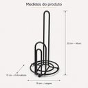 Ver imagem 7 de Suporte Porta Rolo de Papel Toalha Preto Metal Goldenx
