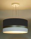 Ver imagem 2 de Lustre Pendente Preto Faixas Bronze Cúpula 30x15 Tom Luz