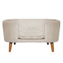 Ver imagem 4 de Cama para Cachorro Pet Sofá Gato Pé Palito Caminha Confortável com Almofada Veludo Azul Bege