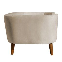 Cama para Cachorro Pet Sofá Gato Pé Palito Caminha Confortável com Almofada Veludo Azul Bege - 3