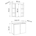 Ver imagem 3 de Conjunto de Banheiro sem Cuba 80cm Estilare Vittare Marrom/Carvalho/Nude