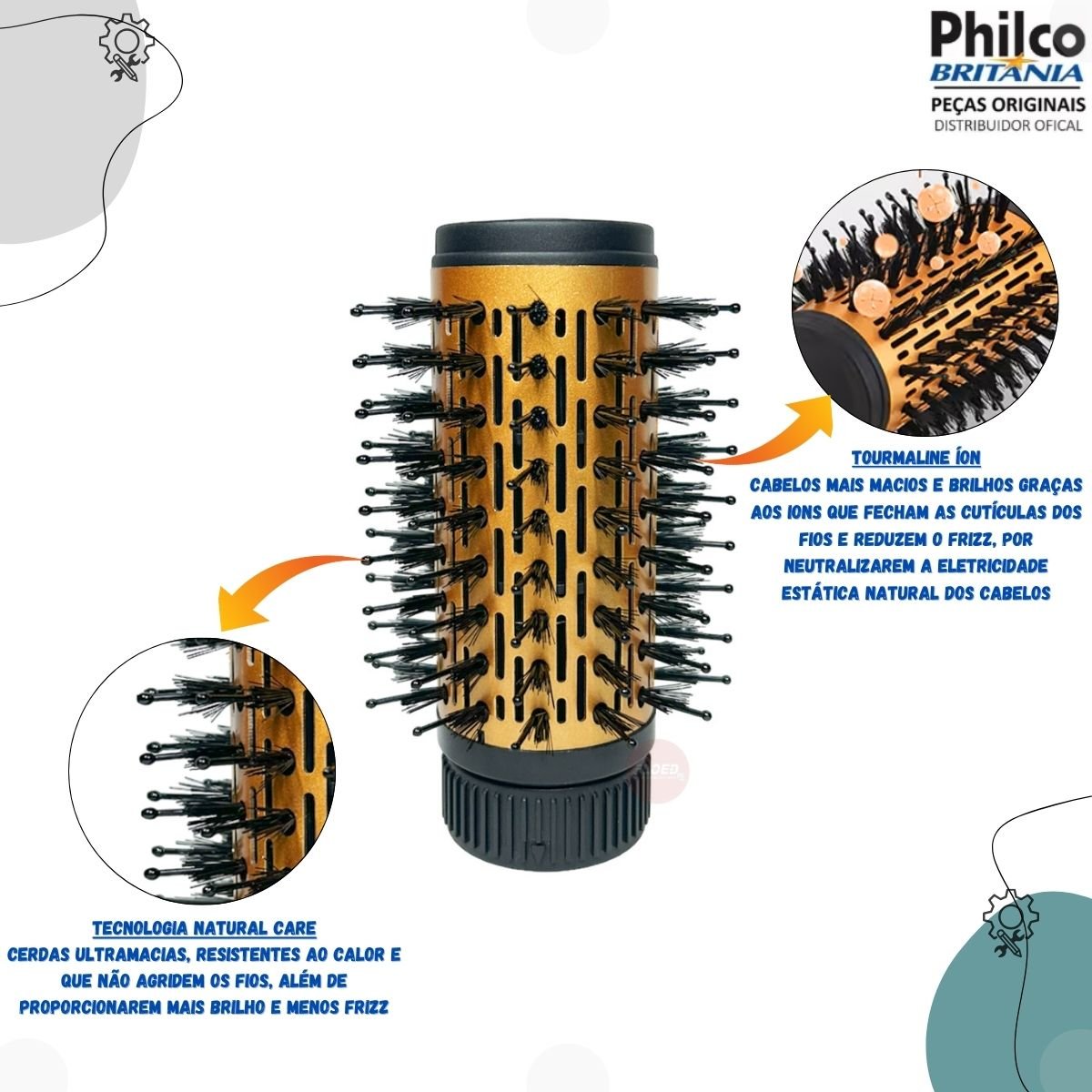 Acessório Escova Rotativa Britânia Ber20pd 3 Temp. Dourada - 2