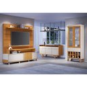 Ver imagem 2 de Sala de Estar Bold com Estante, Buffet Aparador e Cristaleira Cinamomo/off White - Hb Móveis