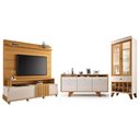 Ver imagem 1 de Sala de Estar Bold com Estante, Buffet Aparador e Cristaleira Cinamomo/off White - Hb Móveis